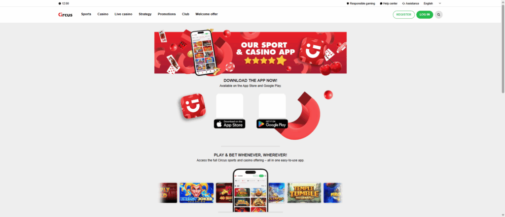 Circus sport en casino app
